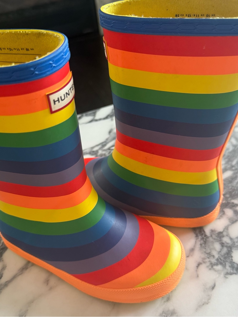 Hunter Kids Original First Classic Rainbow Print Rain Boots Wellies UK 10 US 11 - Picture 10 of 12